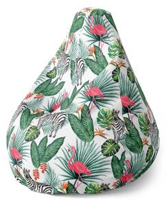 Sablio Sedací vak Pear Zebra a Plameniak - 70 x 95 x 15 cm