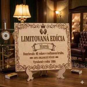 Drevená narodeninová tabuľka – Edícia Vybrať dekor:: Dub Sonoma