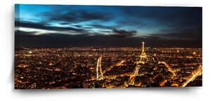 Sablio Obraz Nočný Paríž - 110x50 cm