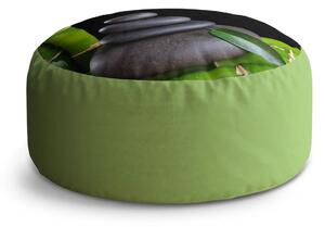 Sablio Taburet Bambus a kamene: 38x48 cm