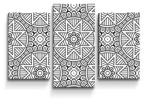 Sablio Obraz - 3-dílný Hviezdy mehendi - 75x50 cm