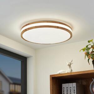Stropné svietidlo Lindby LED Emiva, svetelný zdroj vycentrovaný, CCT, drevo