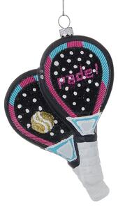 HANG ON Sklenená ozdoba rakety na padel