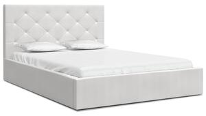 Luxusná posteľ MAOMA 160x200 s kovovým zdvižným roštom BIELA