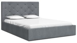 Luxusná posteľ MAOMA 90x200 s kovovým zdvižným roštom TMAVO ŠEDÁ