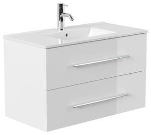 SKRINKA S UMÝVADLOM, biela s vysokým leskom, biela s vysokým leskom, 91 cm MID.YOU - Kúpeľňové skrinky, Online Only