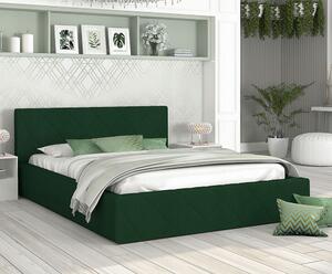 Luxusná posteľ CARO 120x200 s kovovým zdvižným roštom ZELENA