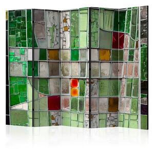 Paraván - Emerald Stained Glass II [Room Dividers] Veľkosť: 225x172, Verzia: Jednostranný