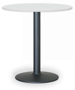 Konferenčný stolík FILIP II, priemer 800 mm, čierna podnož, doska biela