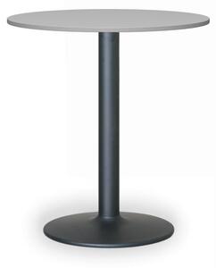 Konferenčný stolík FILIP II, priemer 800 mm, čierna podnož, doska sivá