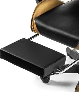 PreHouse Moderná herná stolička s masážnym vankúšom a podnožkou biela
