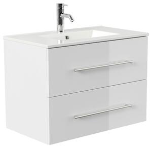 SKRINKA S UMÝVADLOM, biela s vysokým leskom, biela s vysokým leskom, 81 cm MID.YOU - Kúpeľňové skrinky, Online Only