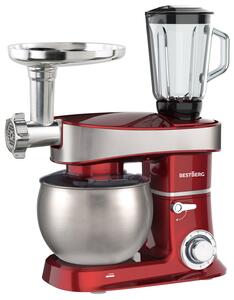 Multifunkčný kuchynský robot BestBerg BBR-2000R / 2000 W / 6 l / 6 rýchlostí / červená