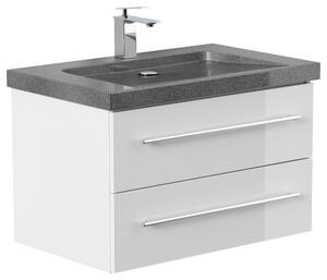 SKRINKA S UMÝVADLOM, biela s vysokým leskom, biela s vysokým leskom, 75 cm MID.YOU - Kúpeľňové skrinky, Online Only
