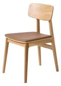 Koňakovohnedá/v prírodnej farbe jedálenská stolička z imitácie kože Livo – Unique Furniture
