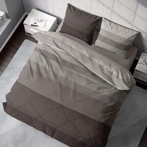 Kvalitex Bavlnená posteľná bielizeň DELUX 140x200 + 70x90 cm - NEPTUNE hnedá