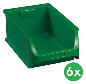 Plastové boxy PLUS 5, 310 x 500 x 200 mm, zelené, 6 ks