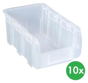 Plastový box COMPACT, 210 x 350 x 150 mm, 10 ks, priehľadný