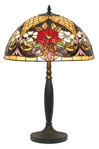 Stolová lampa s kvetinovým vzorom v Tiffanyho štýle