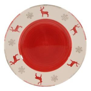 Vianočný keramický hlboký tanier 21cm sob
