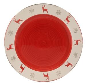 Vianočný keramický plytký tanier 26,5 cm sob