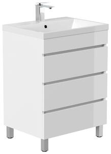 SKRINKA S UMÝVADLOM, biela s vysokým leskom, biela s vysokým leskom, 60 cm MID.YOU - Kúpeľňové skrinky, Online Only