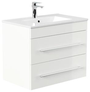 SKRINKA S UMÝVADLOM, biela s vysokým leskom, biela s vysokým leskom, 75,5 cm MID.YOU - Kúpeľňové skrinky, Online Only