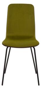 Zelená velúrová stolička VINGE