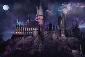 Umelecká tlač Harry Potter - Hogwarts night, (40 x 26.7 cm)