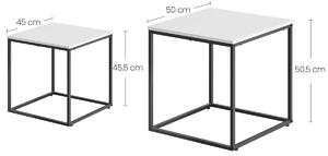 Prehouse Štvorcový konferenčný stolík -2 ks / biely