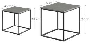 Prehouse Štvorcový konferenčný stolík -2 ks / betón