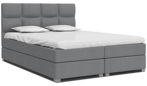 Luxusná posteľ SPRING BOX 160x200 s dreveným zdvižným roštom SIVÁ
