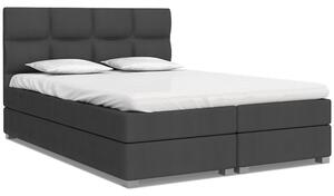 Luxusná posteľ SPRING BOX 160x200 s dreveným zdvižným roštom GRAFIT