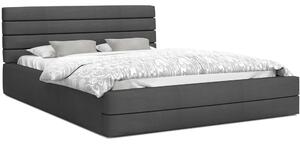 Luxusná manželská posteľ TOPAZ grafit 140x200 z eko kože s kovovým roštom