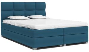 Luxusná posteľ SPRING BOX 140x200 s kovovým zdvižným roštom TYRKYSOVÁ