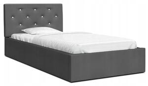 Luxusná posteľ CRYSTAL grafit 120x200 s kovovým zdvižným roštom
