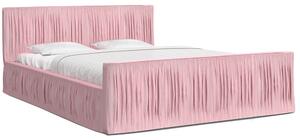 Luxusná posteľ VISCONSIN 180x200 s kovovým zdvižným roštom RUŽOVÁ