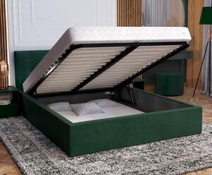 Čalúnená posteľ RINO 140x200 cm s roštom zelená