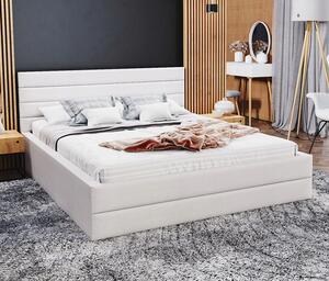 Luxusná posteľ TOPAZ trinity 160x200 s kovovým roštom BIELA