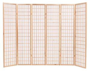 Skladací paraván so 6 panelmi,japonský štýl 240x170cm, prírodný