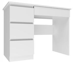 Písací stôl so 4 zásuvkami MIJAS ľavý, biela