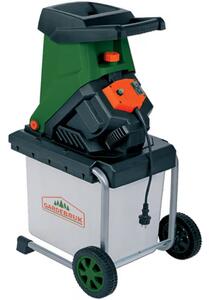 Záhradný štiepkovač/drvič CHIP s 50l zbernou nádobou, 3100W čierna/zelená Gardebruk