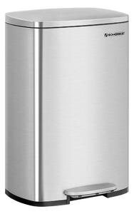 Odpadkový kôš s pomalým zatváraním TIDY, 50l, strieborná SongmicsHome