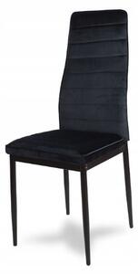 PreHouse Čierna Jedálenská stolička s velvetovým čalúnením