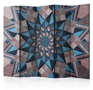 Paraván - Star Mandala (Brown and Blue) II [Room Dividers]