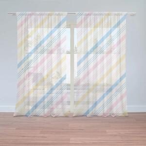 Sablio Záclony Trojfarebné pruhy: 2ks 150x250cm