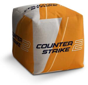 Sablio Taburet Cube Counter Strike 2 Oranžová - 40x40x40 cm
