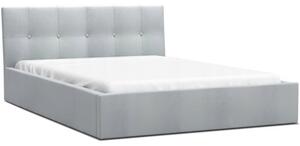 Luxusná manželská posteľ VEGAS 1 svetlo šedá 160x200 z paris dreveným roštom
