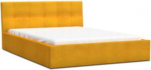 DOBRESNY Luxusná manželská posteľ VEGAS 1 biela 140x200 z eko kože s dreveným roštom