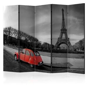 Paraván - Eiffel Tower and red car II [Room Dividers]